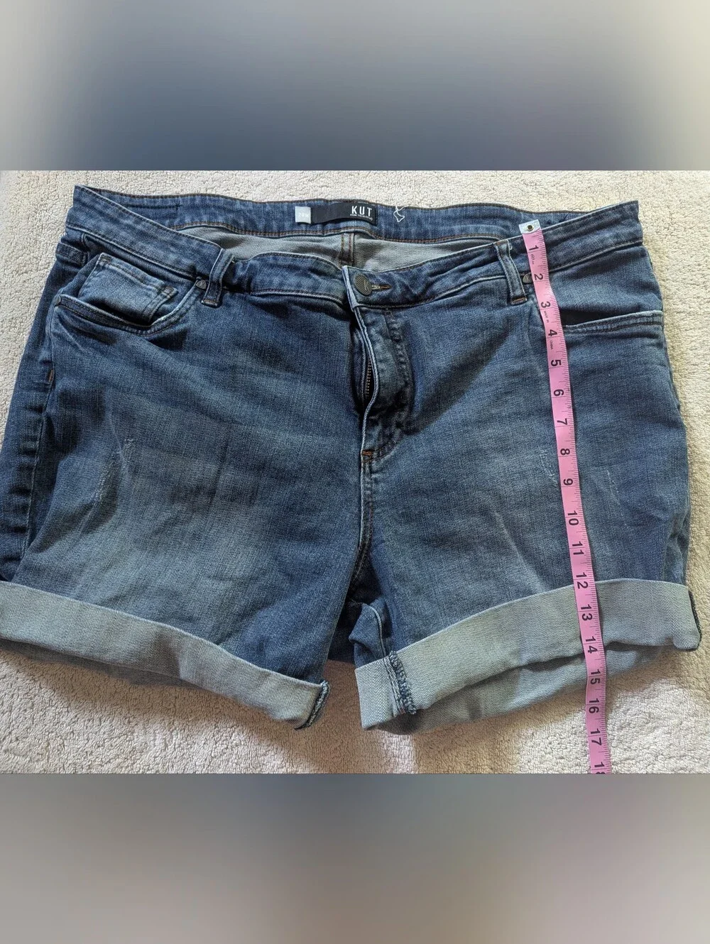 $18 KUT from the Kloth Size 20W - Catherine Boyfriend Denim Shorts Plus Size